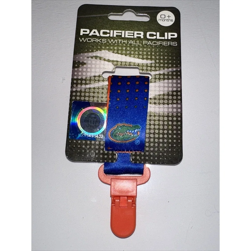 Florida Gators Pacifier Clip NCAA Blue Orange Collegiate Licensed 0+ Months